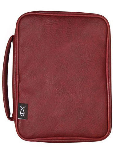 Leatherette - Bible Cover Burgundy (6.5" x 9.5" x 1.75")