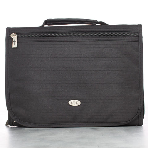 Large Three-Fold Bible/Book Case Polyester Bible Cover (6.75" x 9.5" x 1.5")