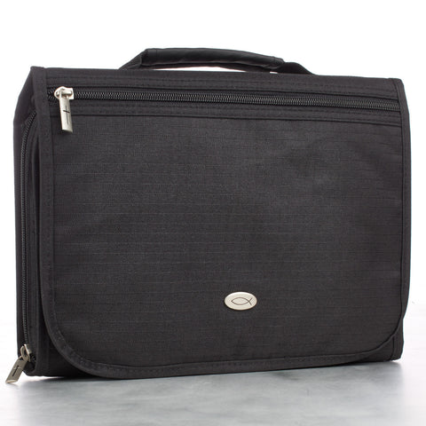 Large Three-Fold Bible/Book Case Polyester Bible Cover (6.75" x 9.5" x 1.5")