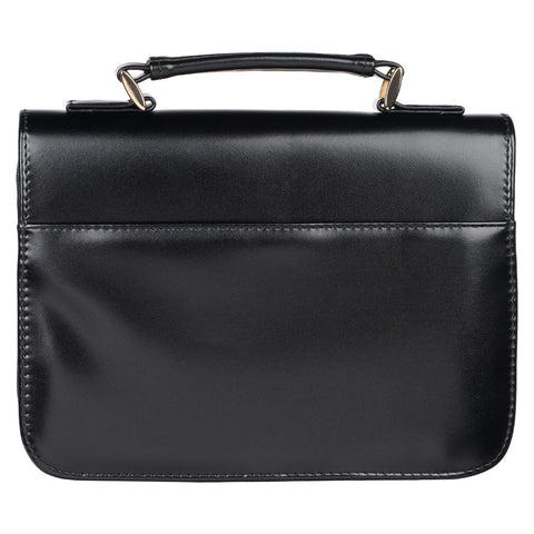 Blessed Black Croc Faux Leather Fashion Bible Cover with Tassels (6.5" x 9.25" x 1.62")