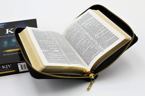 Cambridge Bible: Pocket Reference Bible Black French Morocco Leather Zippered