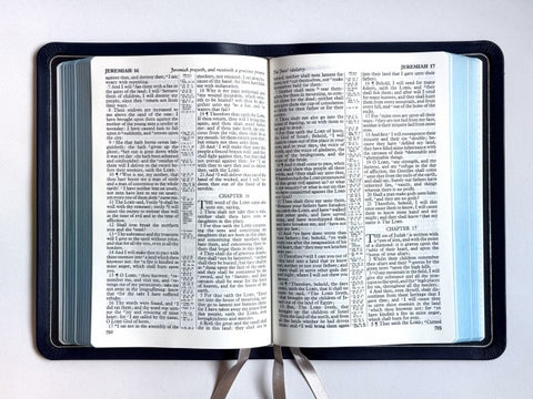 Allan Oxford Bible: Longprimer #52 - Navy Blue Meriva Calfskin Silver Line