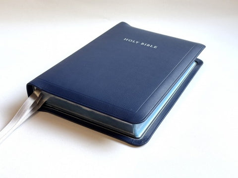 Allan Oxford Bible: Longprimer #52 - Navy Blue Meriva Calfskin Silver Line