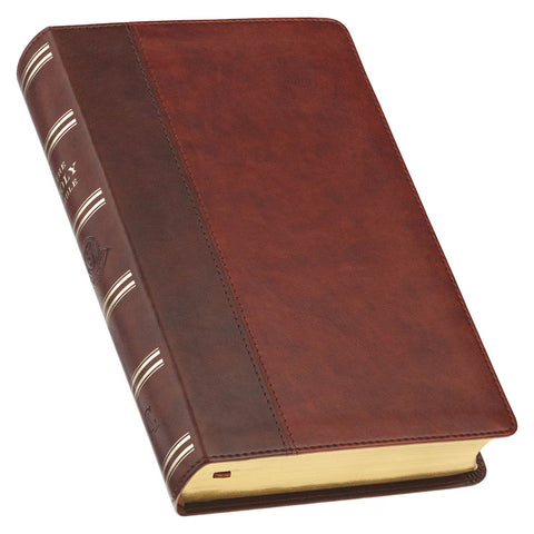 Christian Art Publishers: Two-tone Brown Faux Leather Giant Print Standard