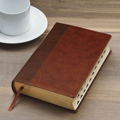 Christian Art Publishers: Two-tone Brown Faux Leather Giant Print Standard