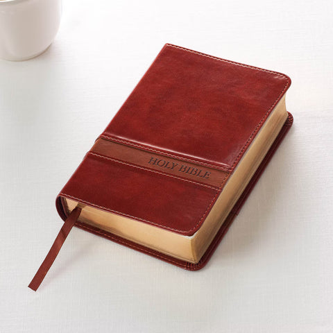 Christian Art Publishers:  Two-tone Brown Faux Leather Compact