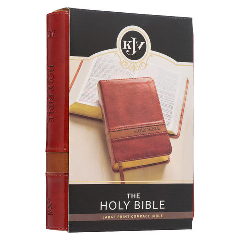 Christian Art Publishers:  Two-tone Brown Faux Leather Compact