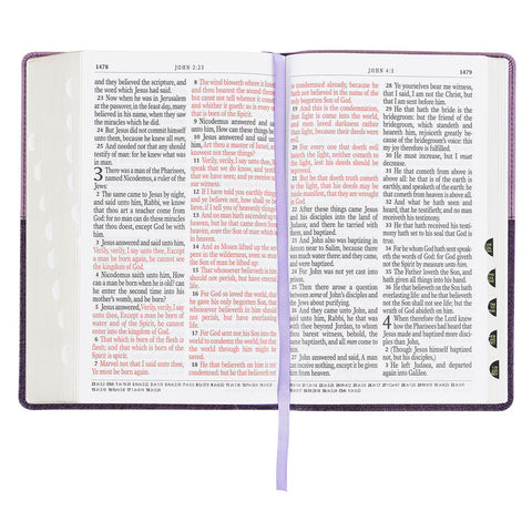 Christian Art Publishers: Two-tone Purple Faux Leather Giant Print Standard