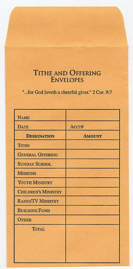 Tithe and offering envelopes