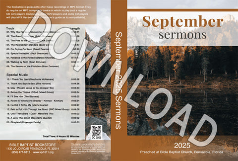 September 2025 Sermons  - Downloadable MP3