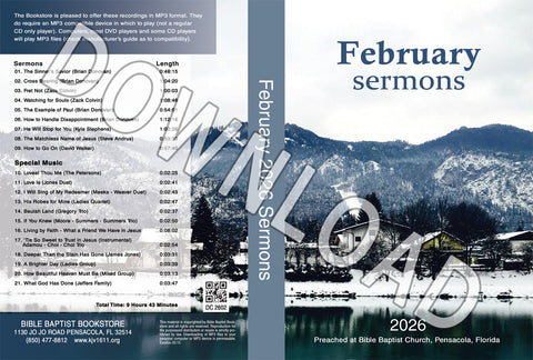 February 2026 Sermons  - Downloadable MP3