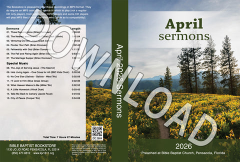 April 2026 Sermons  - Downloadable MP3