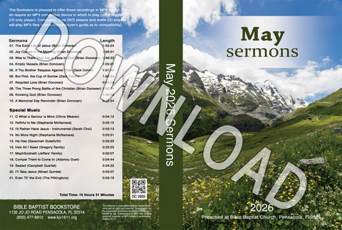 May 2026 Sermons  - Downloadable MP3