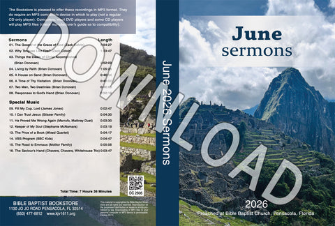 June 2026 Sermons  - Downloadable MP3