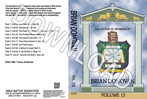 Brian Donovan: Sermons, Volume 13 - Downloadable MP3