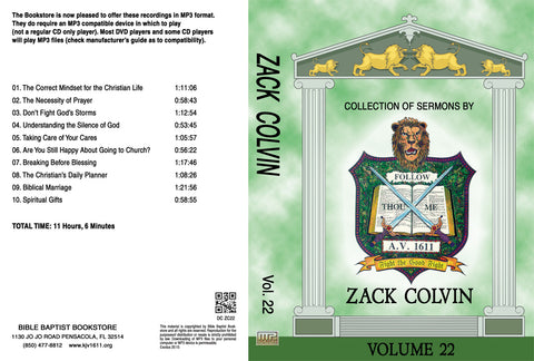 Zack Colvin Sermons on MP3 - Volume 22