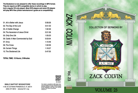 Zack Colvin Sermons on MP3 - Volume 23