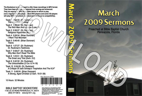 March 2009 Sermons - Downloadable MP3
