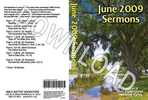 June 2009 Sermons - Downloadable MP3