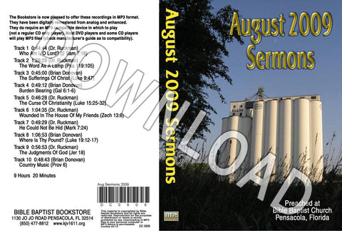 August 2009 Sermons - Downloadable MP3