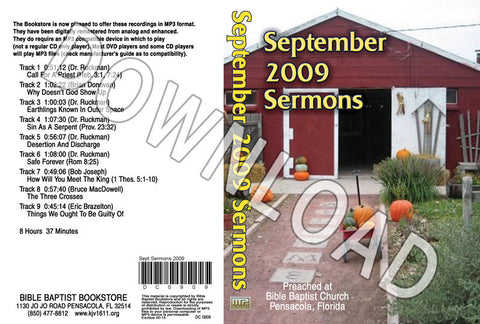 September 2009 Sermons - Downloadable MP3