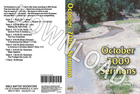 October 2009 Sermons - Downloadable MP3