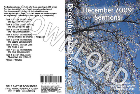 December 2009 Sermons - Downloadable  MP3