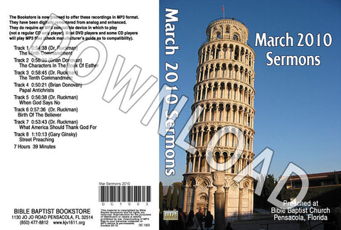 March 2010 Sermons - Downloadable MP3