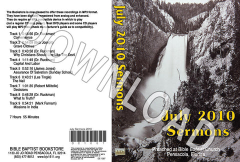 July 2010 Sermons - Downloadable MP3