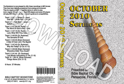 October 2010 Sermons - Downloadable MP3