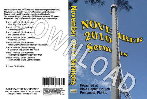 November 2010 Sermons - Downloadable MP3