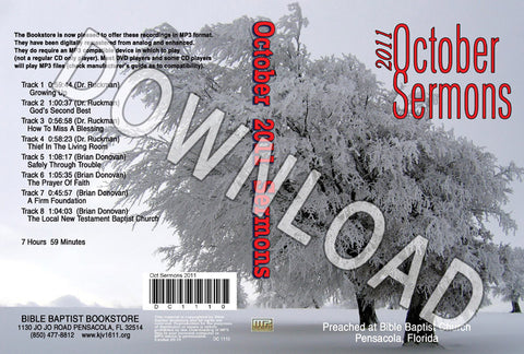October 2011 Sermons - Downloadable MP3