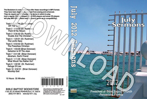 July 2012 Sermons - Downloadable MP3
