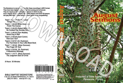 August 2012 Sermons - Downloadable MP3