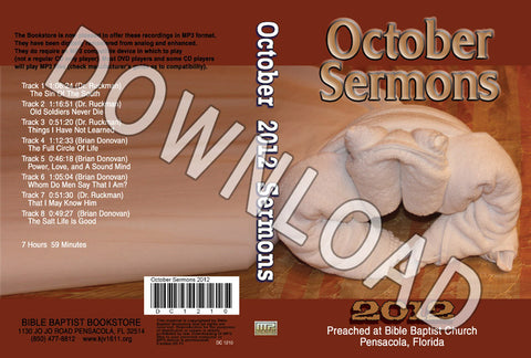 October 2012 Sermons - Downloadable MP3