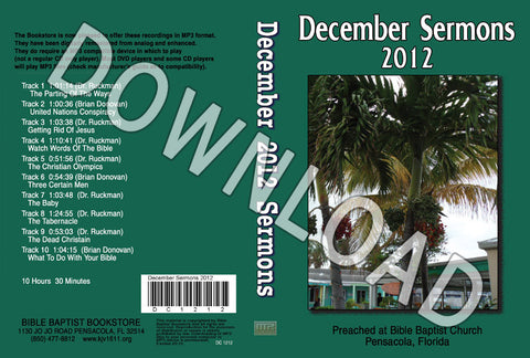 December 2012 Sermons - Downloadable MP3
