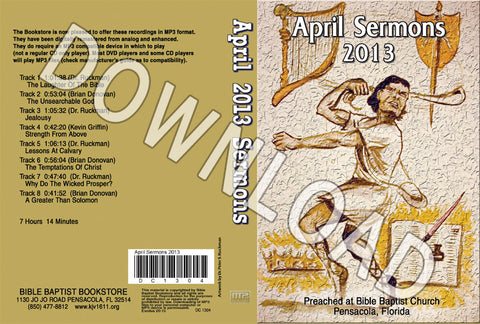 April 2013 Sermons - Downloadable MP3