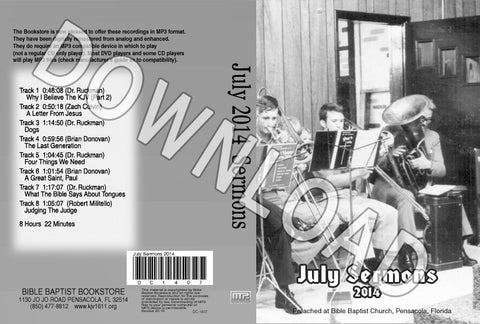 July 2014 Sermons - Downloadable MP3