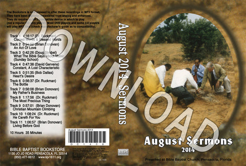 August 2014 Sermons - Downloadable MP3