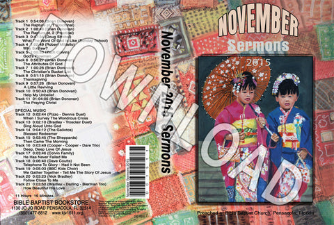 November 2015 Sermons - Downloadable MP3
