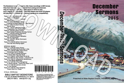 December 2015 Sermons - Downloadable MP3