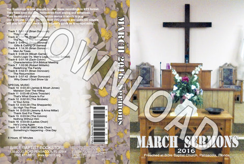 March 2016 Sermons - Downloadable MP3