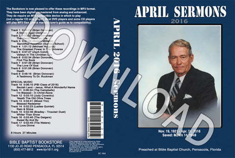 April 2016 Sermons - Downloadable MP3
