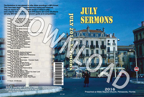 July 2016 Sermons - Downloadable MP3