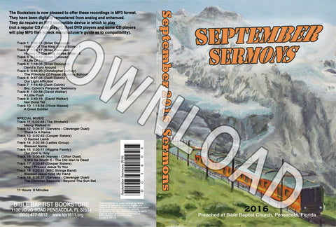 September 2016 Sermons - Downloadable MP3