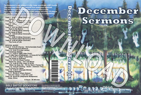 December 2016 Sermons - Downloadable MP3
