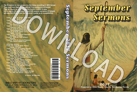 September 2017 Sermons - Downloadable MP3