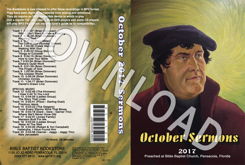 October 2017 Sermons - Downloadable MP3