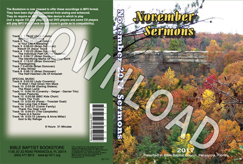 November 2017 Sermons - Downloadable MP3
