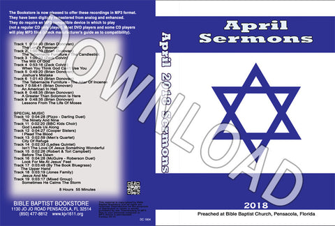 April 2018 Sermons - Downloadable MP3